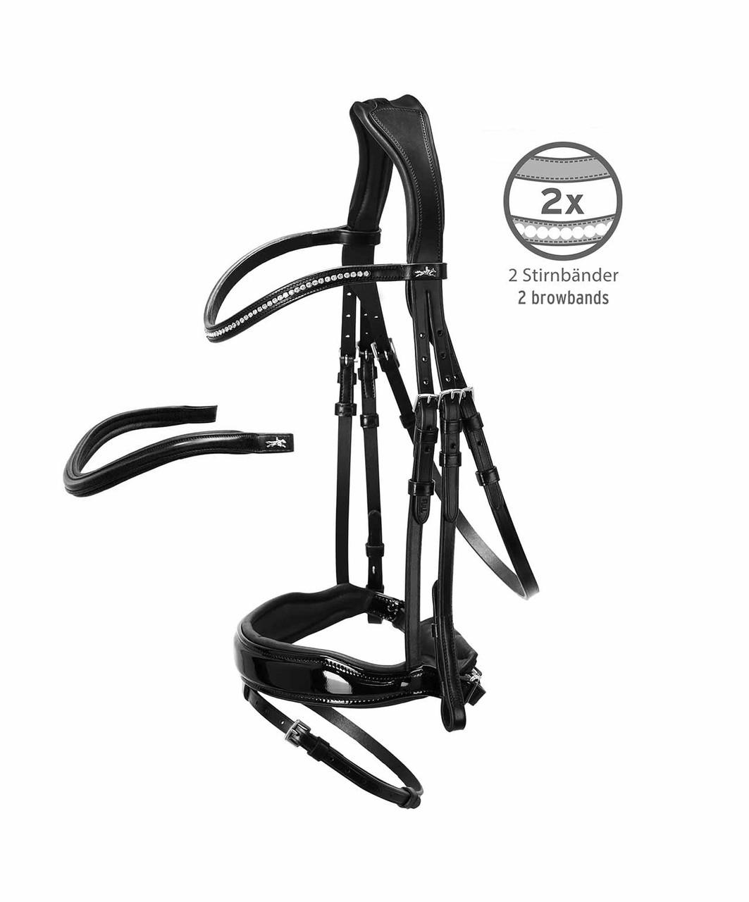 Schockemohle Stanford Black Patent Anatomic Bridle
