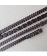 Black Oak 5/8" F/S Fancy Stitched Pony Laced Reins 48", Brown.