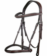 HKM Fancy Stitched Padded Bridle with Web Reins.