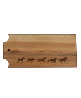 Wooden cheese board with Horse motif.