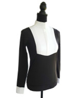 Abete Ladies Long Sleeve Bib Show Shirt, Black.