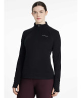 LeMieux Frances Ladies 1/4 Zip Fleece Top, Black.