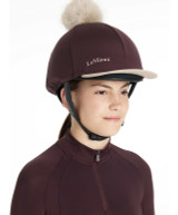 LeMieux Classique Pom Hat Silk FW25, Damson.