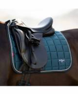 LeMieux Loire Classic Satin Dressage Saddle Pad SS26, Jungle, lifestyle.