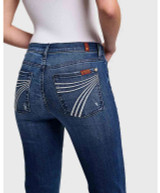 7 For All Mankind Womens Dojo Tailoress Lake Blue Jeans, detail.
