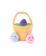 Zippy Paws Zippy Burrow - Easter Egg Basket Plush Dog Toy.