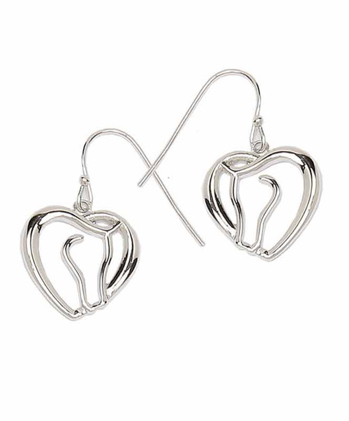 Horse Head Heart Earrings| Horse Jewelry|Brand: