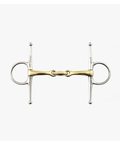 Premier Equine Brass Alloy Full Cheek Snaffle with Lozenge