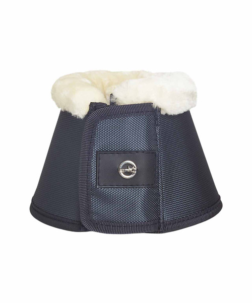 Front view of single Soft Cosy bell boot with faux fur trim and front logo detailing.