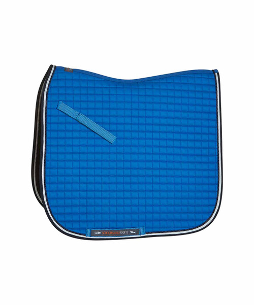 Side view of the Neo Star dressage saddle pad in Cloud blue.