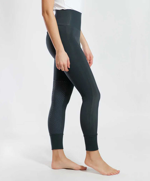 For Horses Junie Grip legging in Black, side view.