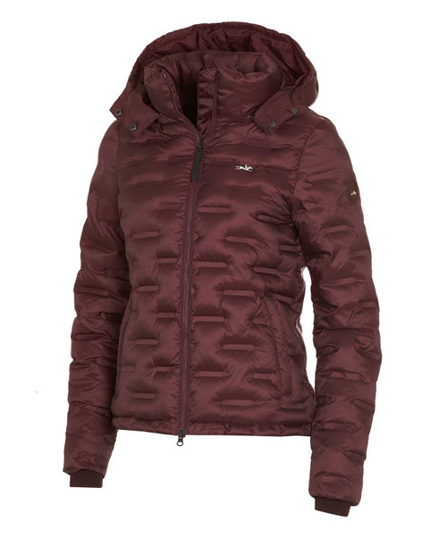Schockemohle Sports Cecilia Ladies Quilted Jacket in wine.