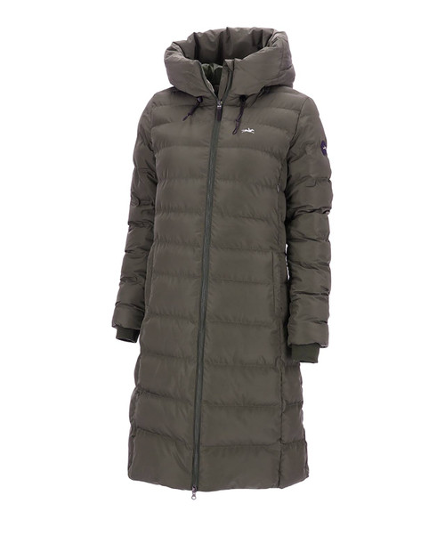 Schockemohle Sports Kaja Quilted Long Coat in Jungle.