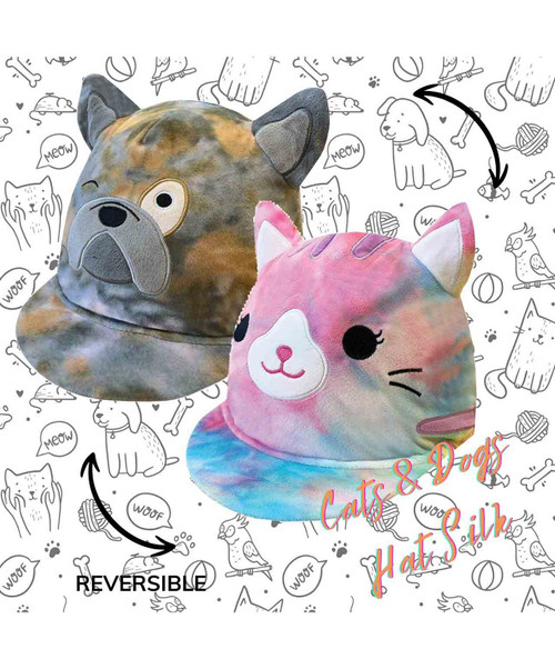 Equetech Kid's reversible Cats and Dogs Hat Silk.