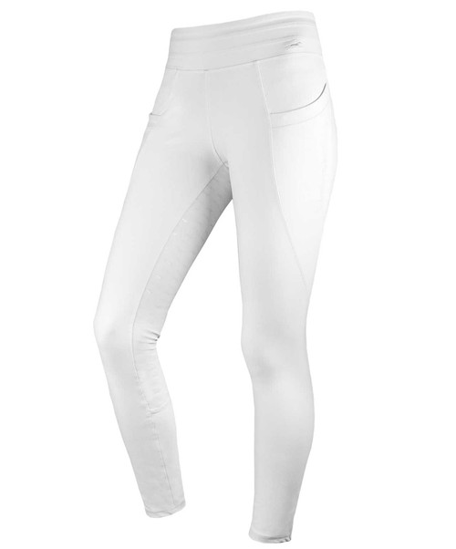 Schockemohle Sports Cooling Riding Tights, White, front.