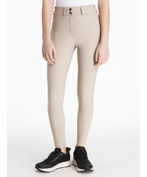 LeMieux Young Rider Izzy Knee Patch Kids Breech, Almond,