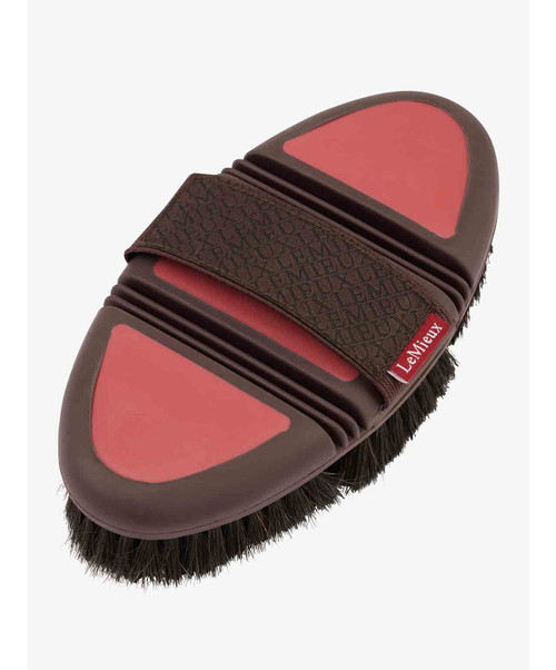 LeMieux Flexi Horse Hair Body Brush - Colours 25, Cranberry.