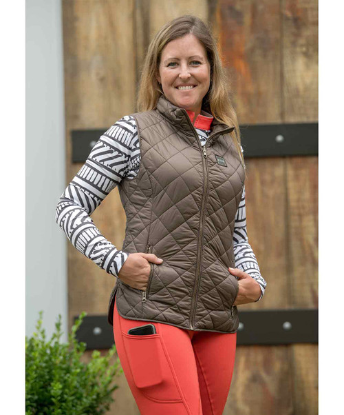FITS Everly Reversible Ladies Vest, Chocolate.