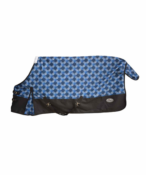 Goliath Regular Neck Heavy Turnout Miniature Pony Blanket 300g, Blue/Black/White.