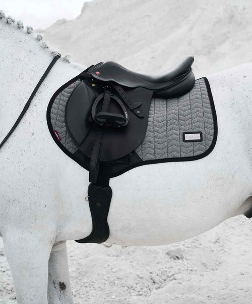 LeMieux Close Contact Aspen Herringbone Square Saddle Pad, side.