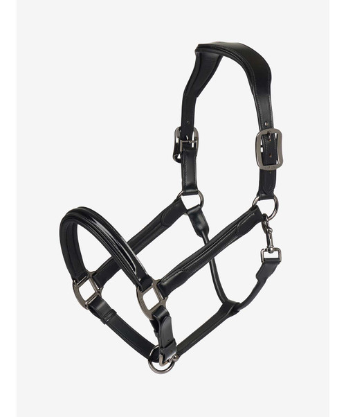 LeMieux Leather Patent Halter, Black.