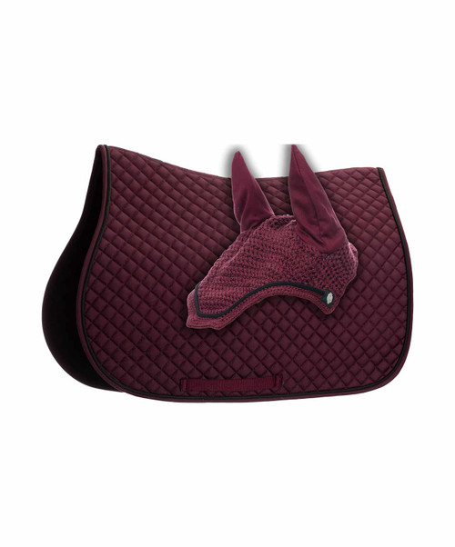 Equinavia Voss All Purpose Saddle Pad & Fly Veil Set, Cranberry.