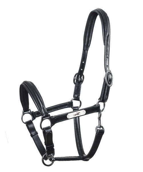 Schockemohle Sports SP Ulm Pro Leather Halter, Black/Silver.