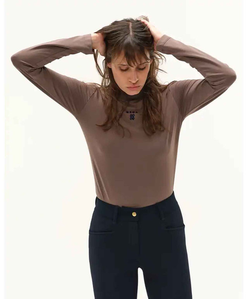 Dada Sport Ernest Warm Technical Ladies Long Sleeve Top, Moka.
