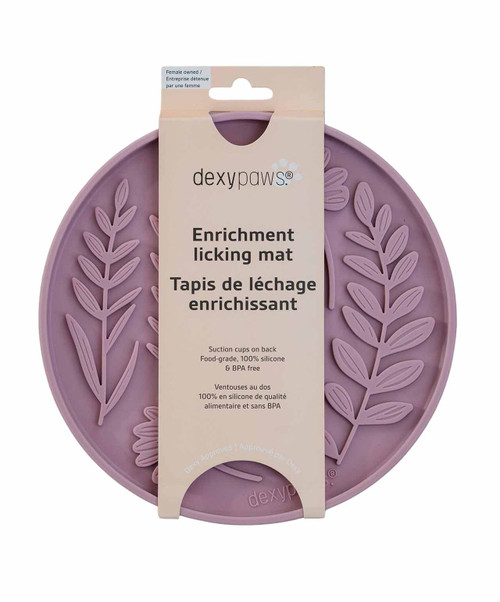 Dexypaws Enrichement Licking Mat, Circle Shape, Leaf pattern.
