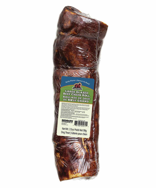 Redbarn Glazed Beef Cheek Roll for Dogs - Bully Flavor Large.