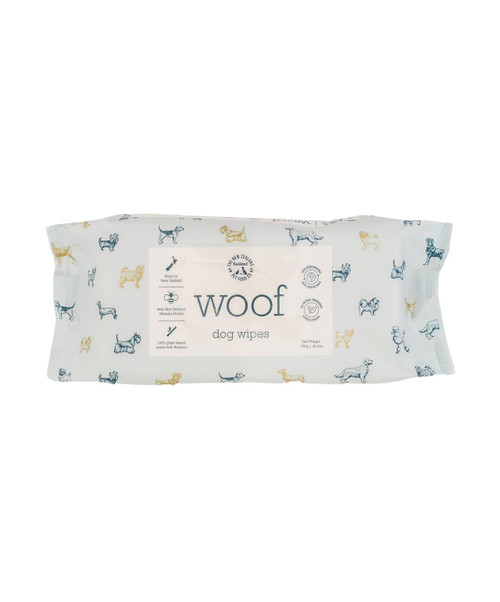 NZPF Woof Manuka Honey Dog Wipes - 80 wipes.
