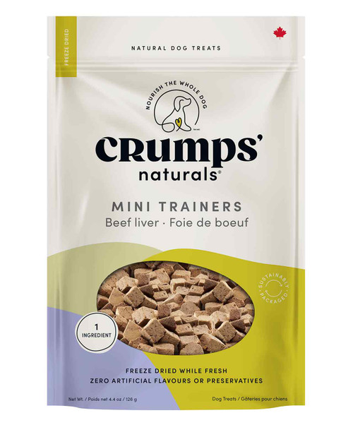 Crumps Mini Trainers Freeze Dried Beef Liver Dog Treats, 126g.