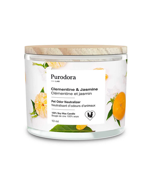 Purodora Lab 100% Soy Wax Candle, Clementine/Jasmine.