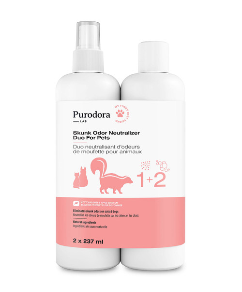 Purodora Lab Skin Odor Neutralizer Duo For Pets 2 Step.