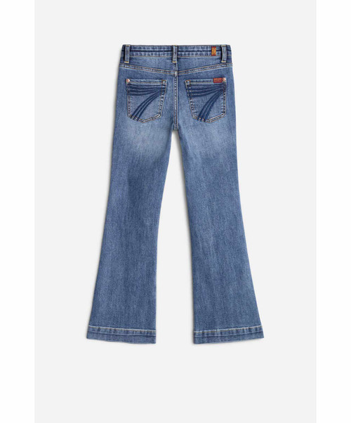 7 For All Mankind Kids Mini Dojo Jeans, Distressed Authentic, Front.
