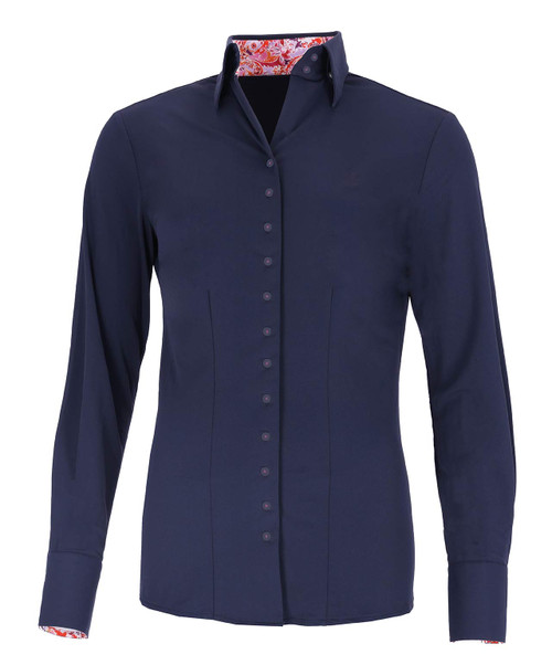 Fior da Liso Paisley L Blouse, Dark Blue.