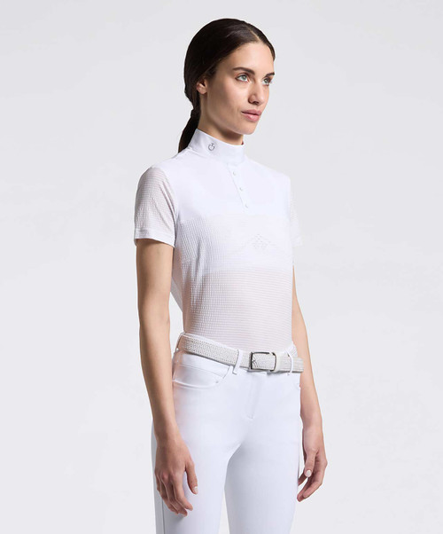 Cavalleria Toscana Ladies Stripe Jersey Short Sleeve Competition Shirt.