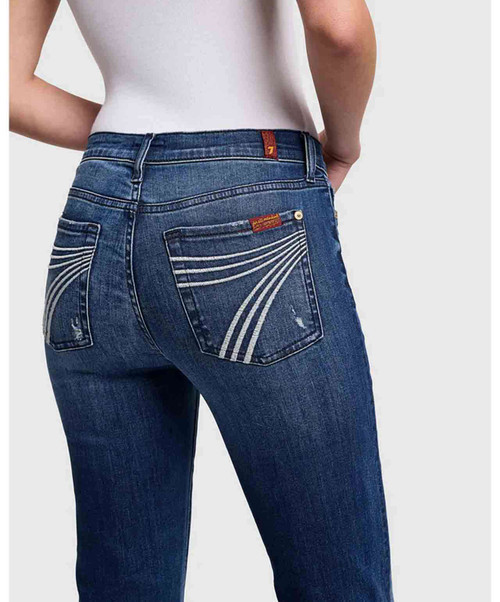 7 For All Mankind Womens Dojo Tailoress Lake Blue Jeans, detail.