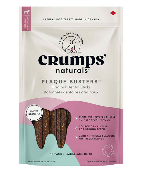 Crumps Plaque Busters Original Dental Sticks 10pc 7".