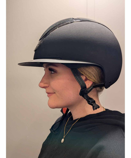 One Knot Heavyweight Hairnet (2 pack), shown under helmet.