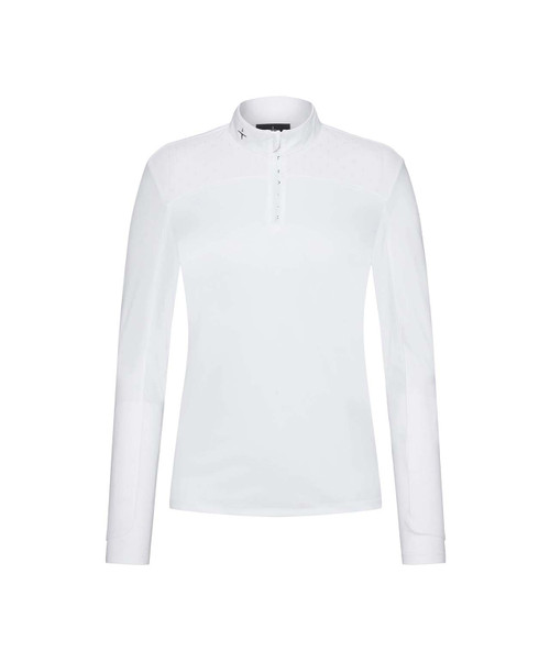 Trolle T Cut Long Sleeve Balance Ladies Polo Top, White.
