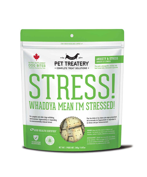 Granville Anxiety and Stress Treats Dhaddya Mean Stressed Dog.