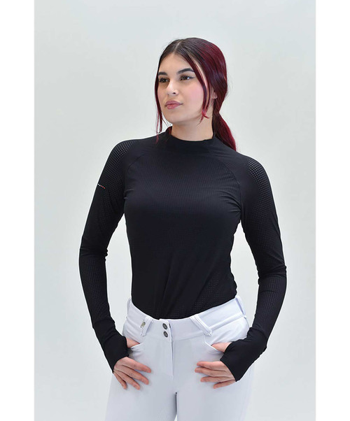 For Horses Ladies Willa Silky Air Perforated Top, Black.