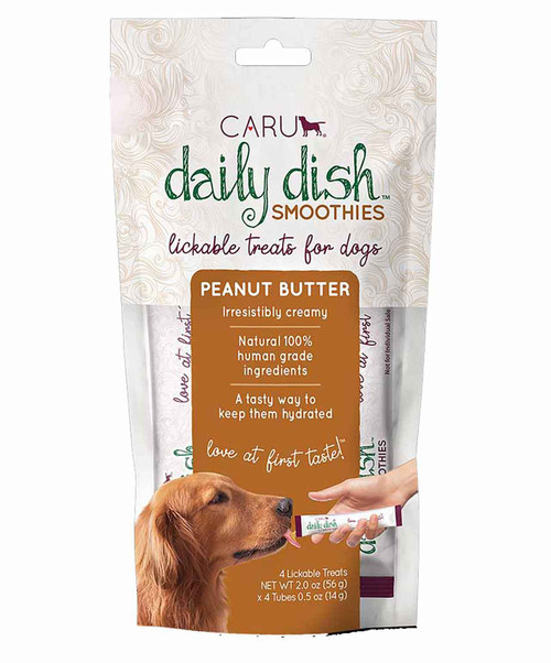 Caru Daily Dish Smoothie LIckable Dog Treat 14g, Peanut Butter.