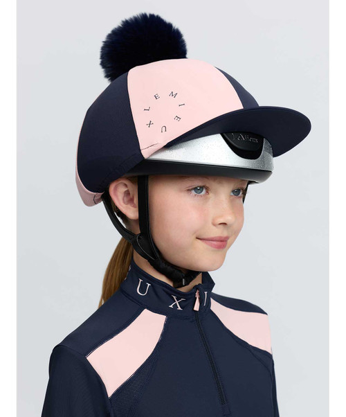 LeMieux Harlequin Hat Silk FW26, Navy/Petal.
