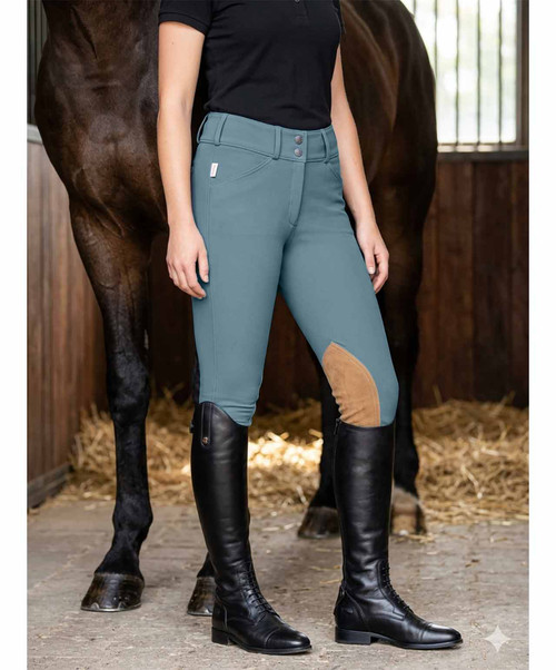 Tailored Sportsman Tech Light Mid Rise Ladies Breech, Deep Sea/Tan, lifestyle.