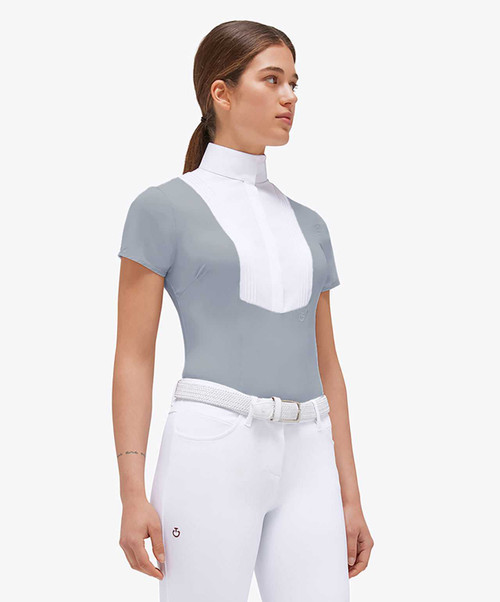 Cavalleria Toscana Ladies Short Sleeve American Show Shirt, Windward Blue.