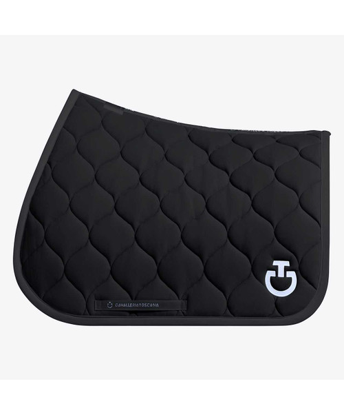 Cavalleria Toscana Circular Quilted Jersey Jumping Saddle Pad, Black.
