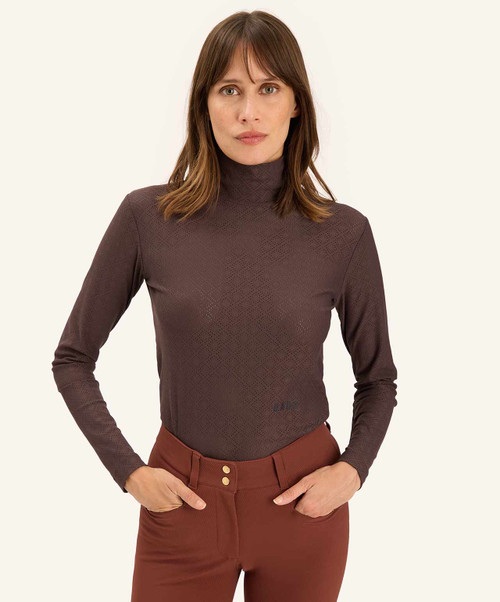 Dada Sport Calder Ladies Long Sleeve Training Top FW26, Chocolate.
