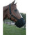 Adjustable black web grazing muzzle shown on horse.